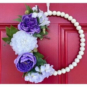 Summertime Door Decor, Summer Bead Hoop Wreath, Farmhouse Decor, Country Decor